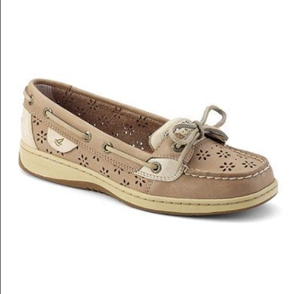 Sperry’s Floral Perf Leather Angelfish Boat Shoe